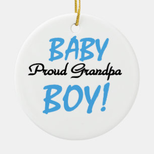 Proud Grandpa Baby Boy T - Shirt und Geschenke Keramik Ornament