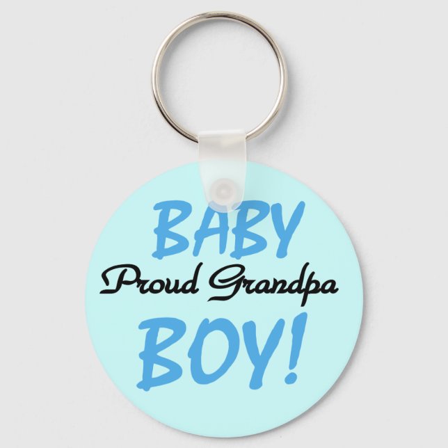 Proud Grandpa Baby Boy Tshirts und Geschenke Schlüsselanhänger (Vorderseite)
