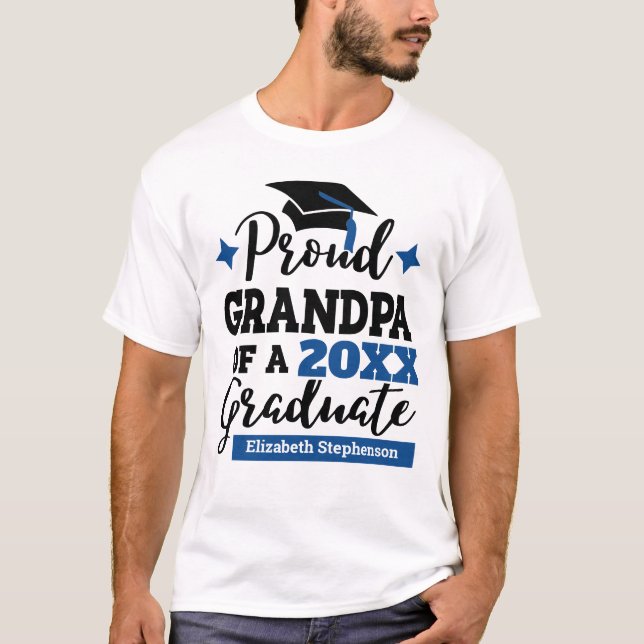 Proud Grandpa von 2022 Absolvent schwarzen blauen  T-Shirt (Vorderseite)