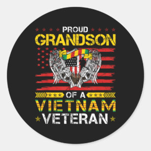 Proud Grandson eines vietnamesischen Veteranen Runder Aufkleber