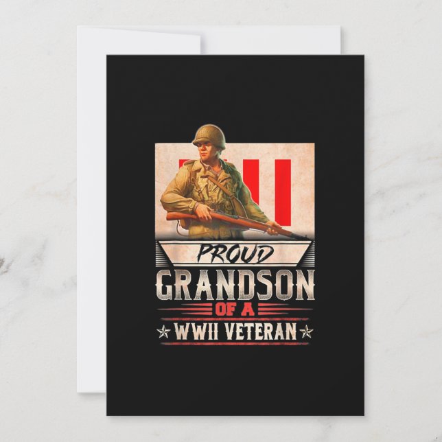 Proud Grandson eines Wwii-Veteranen Einladung (Vorderseite)