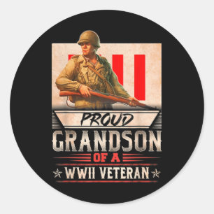 Proud Grandson eines Wwii-Veteranen Runder Aufkleber