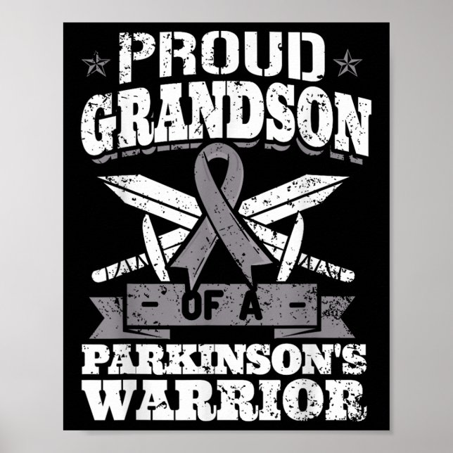 Proud Grandson of A Parkinsons Krieger Pd Awarenes Poster (Vorne)