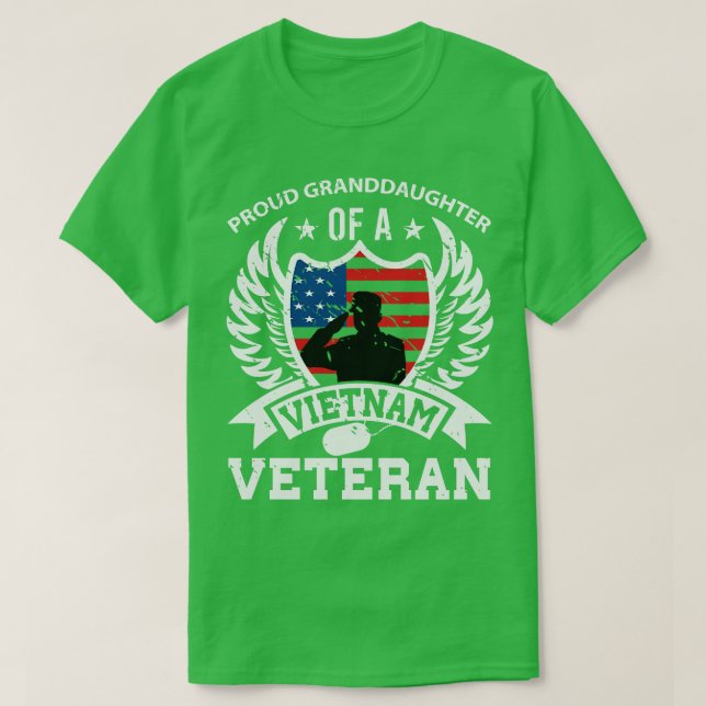 Proud Grandtochter Vietnam Veteran T-Shirt (Design vorne)