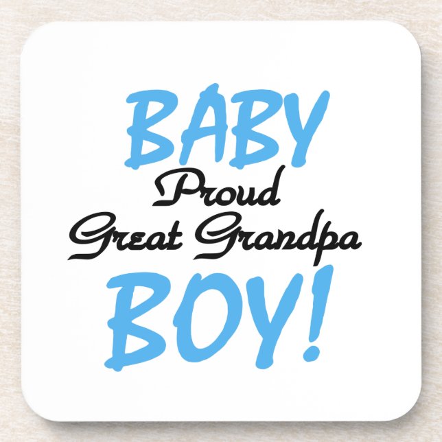 Proud Great Grandpa Baby Boy Geschenke Getränkeuntersetzer (Vorderseite)