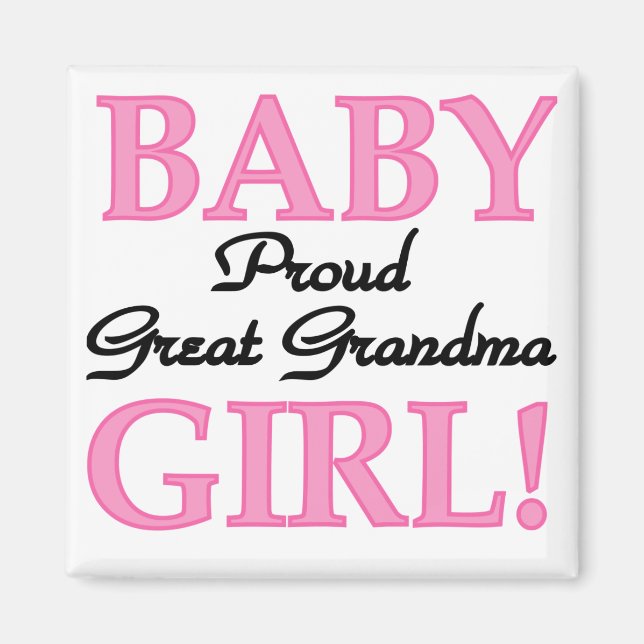 Proud Great Oma Baby Girl Tshirts und Geschenke Magnet (Vorne)