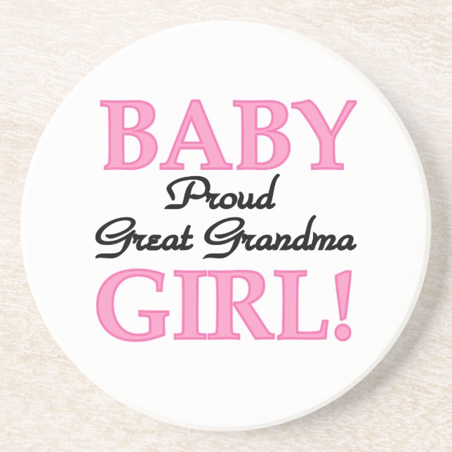 Proud Great Oma Baby Girls Sandstein Untersetzer (Vorne)