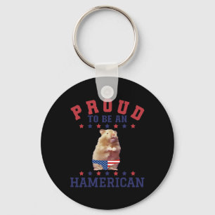 Proud Hamerican 4. Juli Patriotic American Hamste Schlüsselanhänger