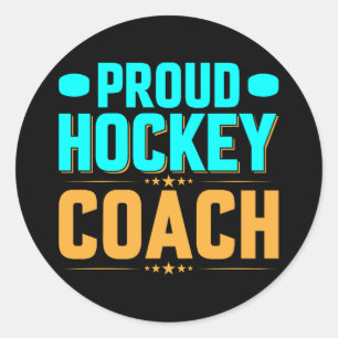 Proud Hockey Coach Runder Aufkleber