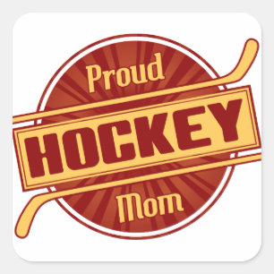 Proud Hockey-Mama Quadratischer Aufkleber
