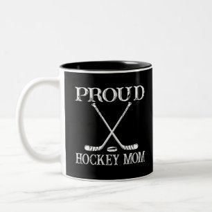 Proud Hockey-Mama Zweifarbige Tasse