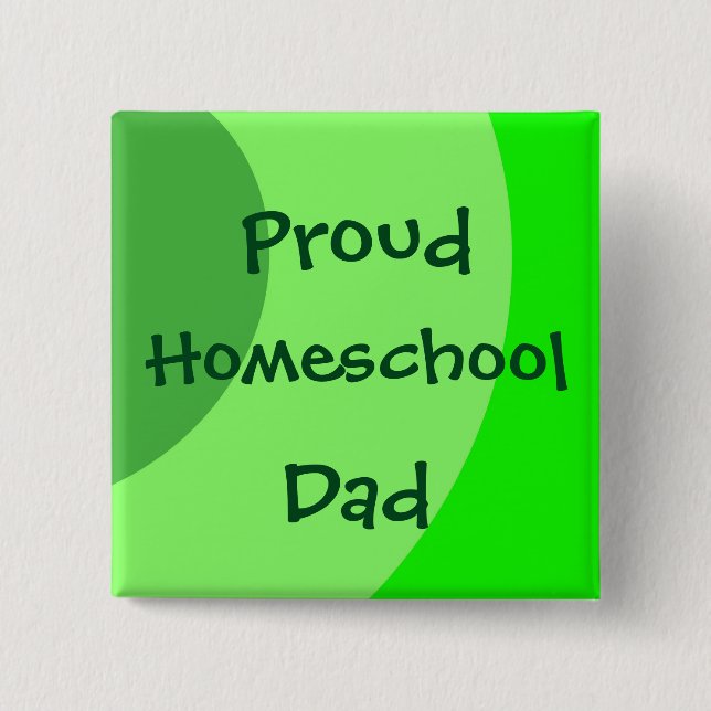 Proud Homeschool Vater Green Wirbel Button (Vorderseite)