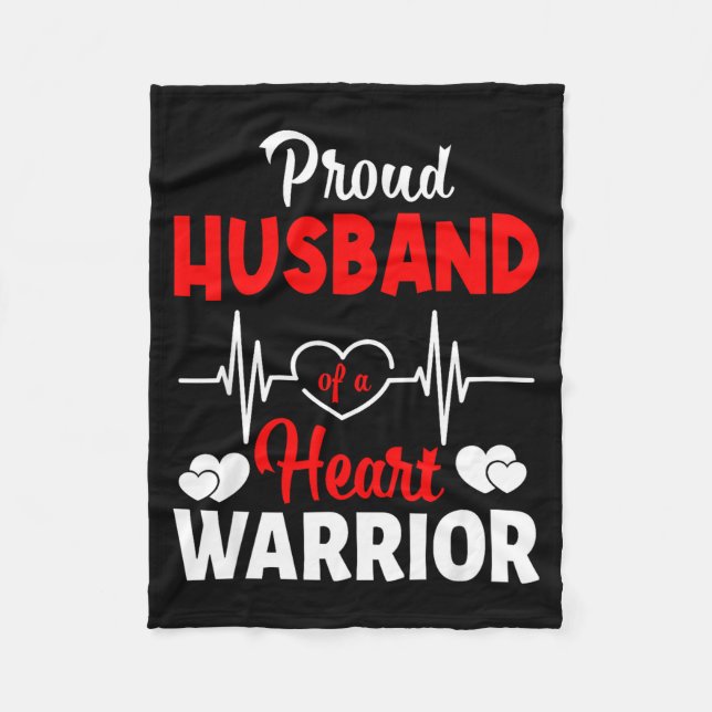 Proud Husband Of A Heart Warrior Chd Awareness  Fleecedecke (Vorderseite)