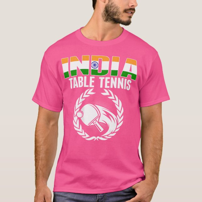 Proud India Table Tennis Fans Jersey Indian Flag P T-Shirt (Vorderseite)