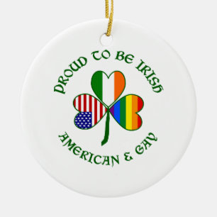 Proud Irish American & Gay Keramikornament