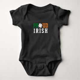 Proud Irish Kleeblatt Lucky Clover Quote St Paddy Baby Strampler