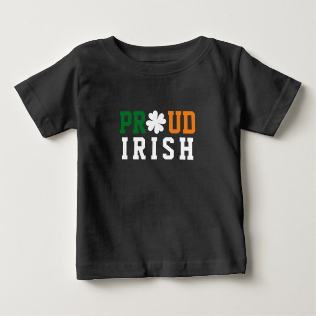 Proud Irish Kleeblatt Lucky Clover Quote St Paddy Baby T-shirt (Vorderseite)