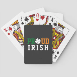 Proud Irish Kleeblatt Lucky Clover Quote St Paddy Spielkarten
