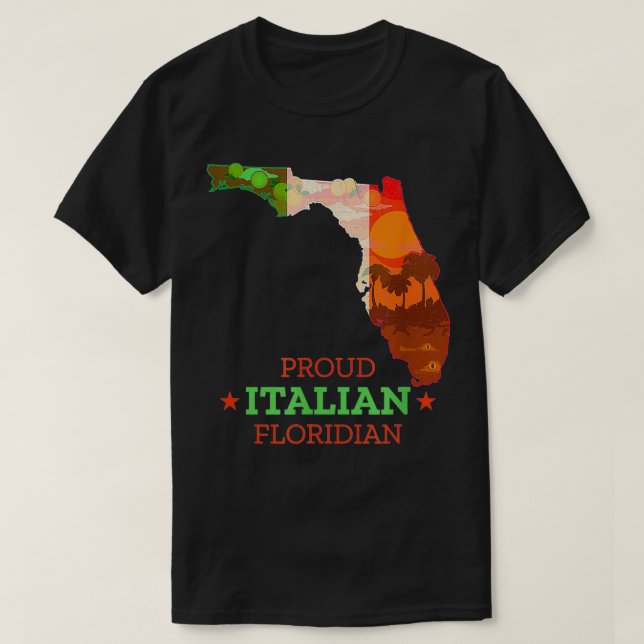 Proud Italian Floridian  Florida Map and Italy Fla T-Shirt (Design vorne)