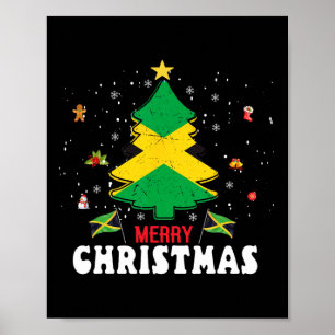 Proud Jamaica Flag Tree Christmas Pajama Patrioitc Poster
