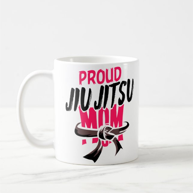 Proud Jiu Jitsu Mama BJJ Martial Arts Kaffeetasse (Links)