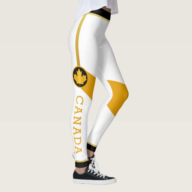 Proud kanadischer Patriot mit Gold-Ahornleaf Leggings (Rechts)