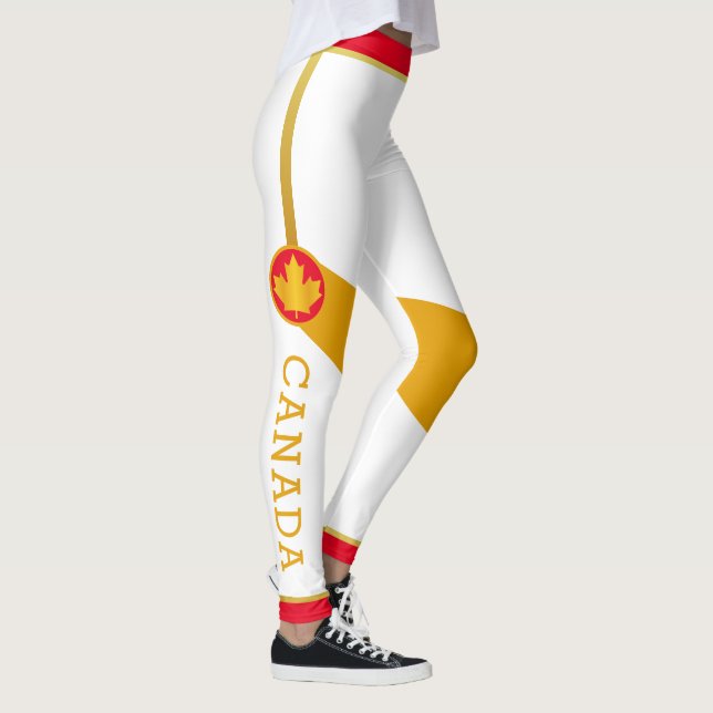 Proud kanadischer Patriot mit Gold-Ahornleaf Leggings (Rechts)