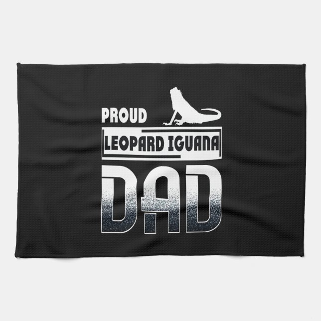 Proud Leopard Iguana Vater Geschirrtuch (Horizontal)