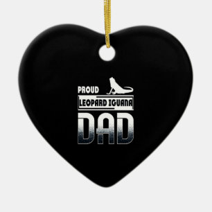 Proud Leopard Iguana Vater Keramik Ornament