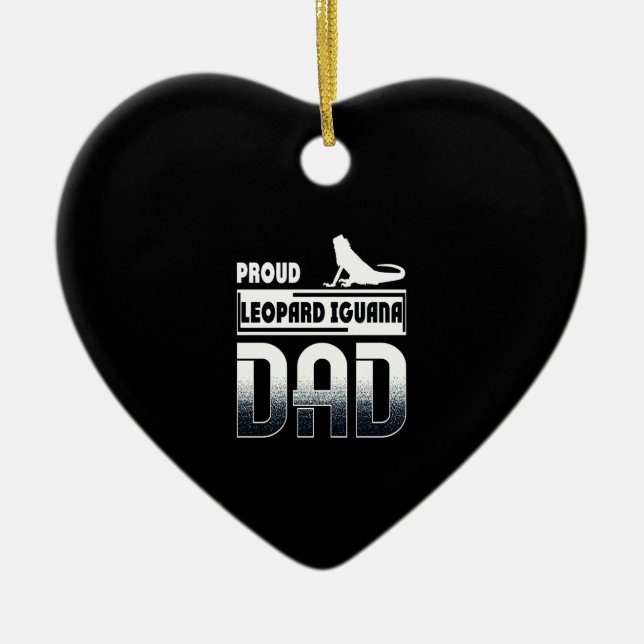 Proud Leopard Iguana Vater Keramik Ornament (Vorne)
