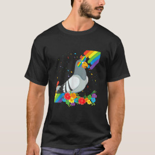 Proud Lgbt Gay Pigeon Pride Flag Regenbogen Lgbtq T-Shirt