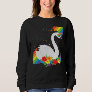 Proud Lgbt Gay Swan Pride Flag Regenbogen Lgbtq Le Sweatshirt
