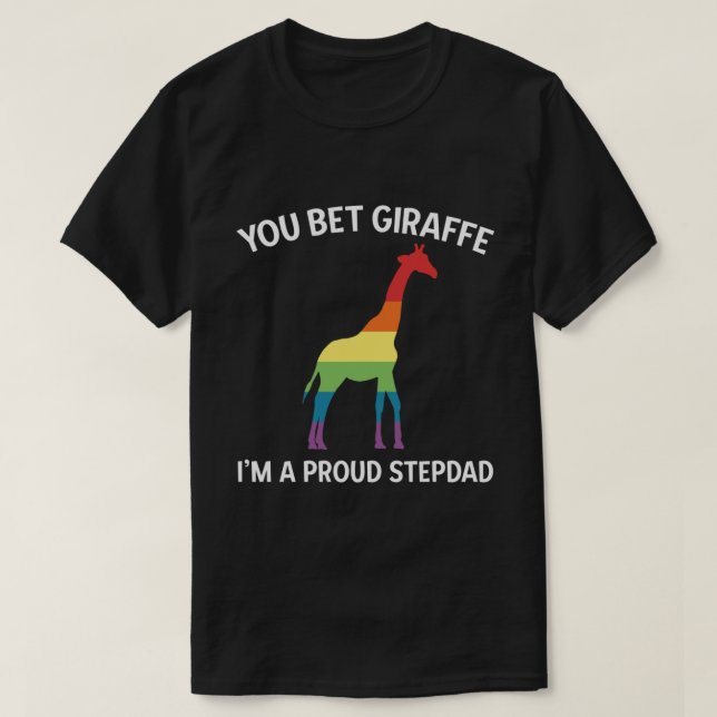 Proud LGBT Stepdad Gay Pride Stepfather T-Shirt Pu (Design vorne)