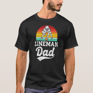 Proud Lineman Vater Vintag Offensive Lineman Retro T-Shirt