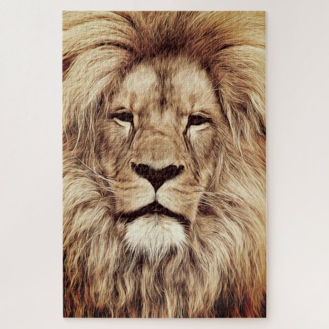 Proud Lion Jigsaw Puzzle Face (Vertikal)