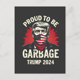 Proud MAGA Garbage für Trump-Unterstützer Wahlen Postkarte