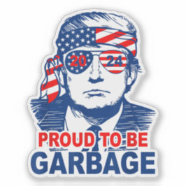 Proud MAGA Garbage Trump Unterstützer Aufkleber