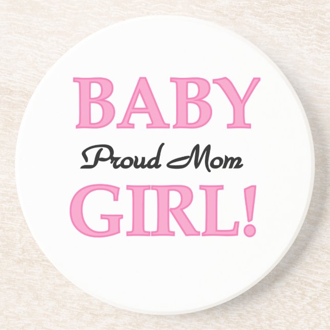 Proud Mama Baby Girl Geschenke Sandstein Untersetzer (Vorne)