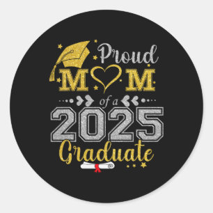 Proud-Mama eines 2025-Grad-Cl-Senior-Abschlusses Runder Aufkleber