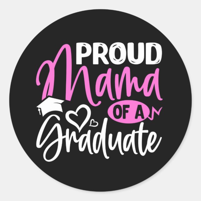 Proud Mama eines Absolventen Runder Aufkleber (Vorderseite)