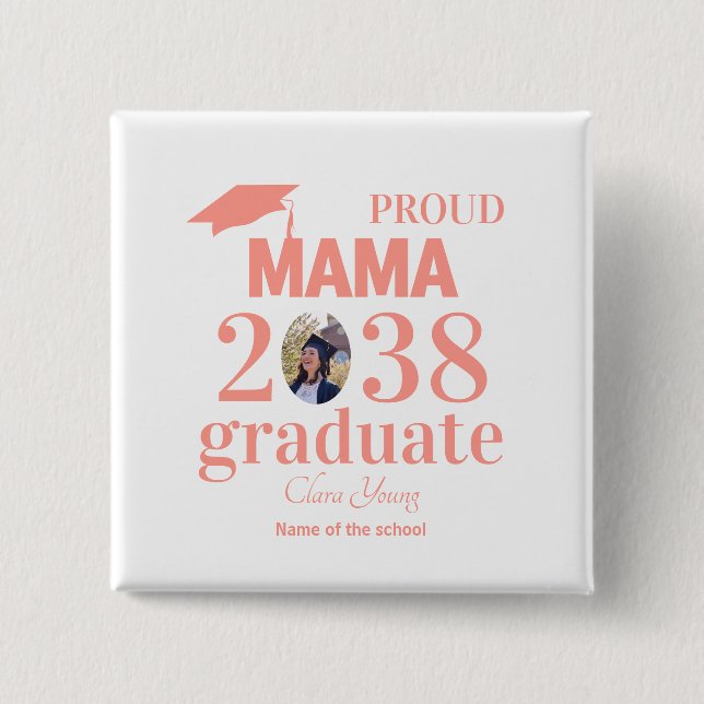 Proud mama personalized graduation button (Vorderseite)