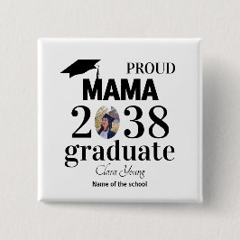 Proud mama personalized graduation button