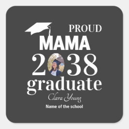 Proud mama personalized graduation quadratischer aufkleber