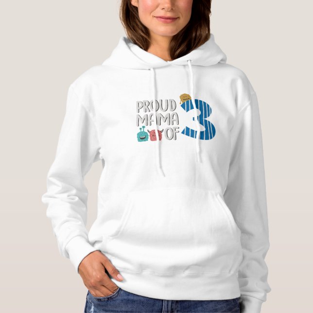 Proud Mama von drei Hoodie (Vorderseite)