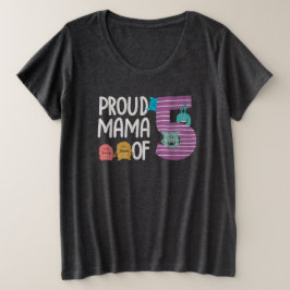 Proud Mama von fünf Große Größe T-Shirt
