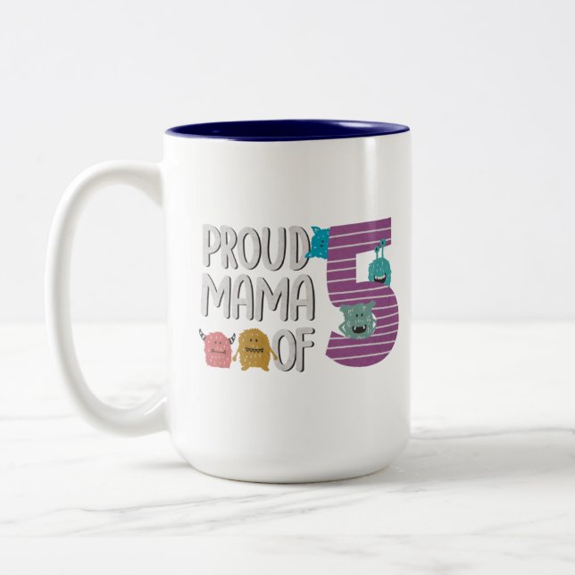 Proud Mama von fünf Zweifarbige Tasse (Links)