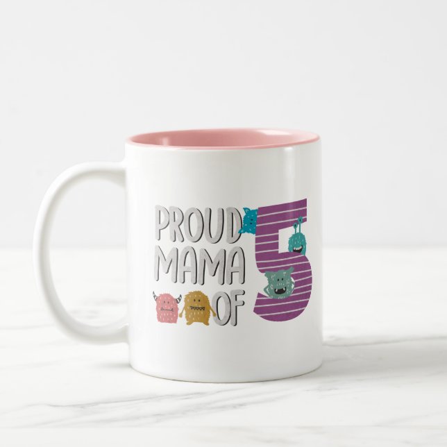 Proud Mama von fünf Zweifarbige Tasse (Links)