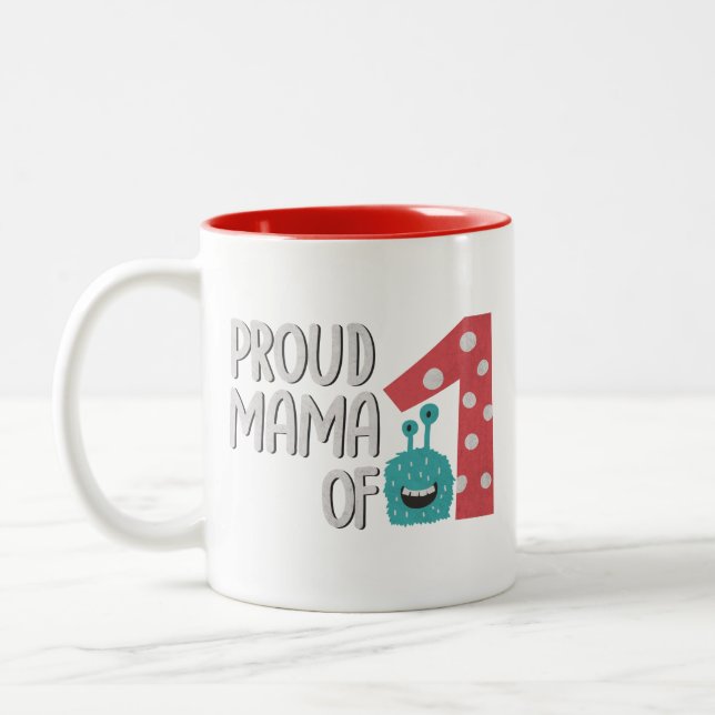 Proud Mama von One Zweifarbige Tasse (Links)