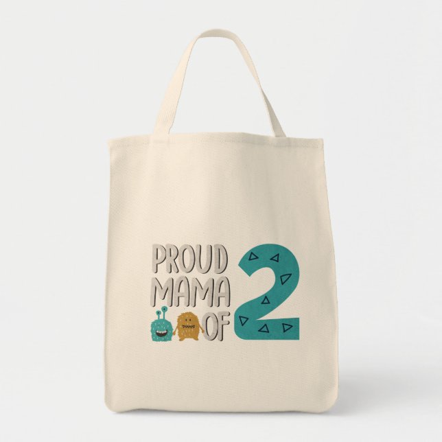 Proud Mama von zwei Tote Bag Tragetasche (Vorne)