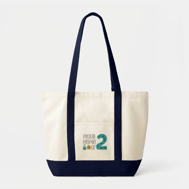 Proud Mama von zwei Tote Bag Tragetasche (Vorne)
